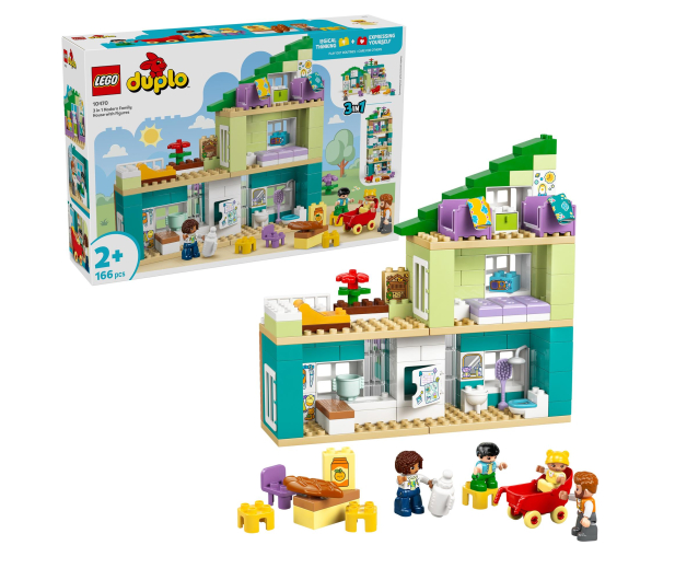 LEGO DUPLO 10470 Nowoczesny dom rodzinny 3 w 1 z figurkami - 1473391 - zdjęcie 2